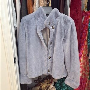 Anthropologie Light Blue Teddy Jacket